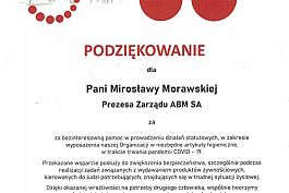 Podzikowanie - Stowarzyszenie LEGE ARTIS